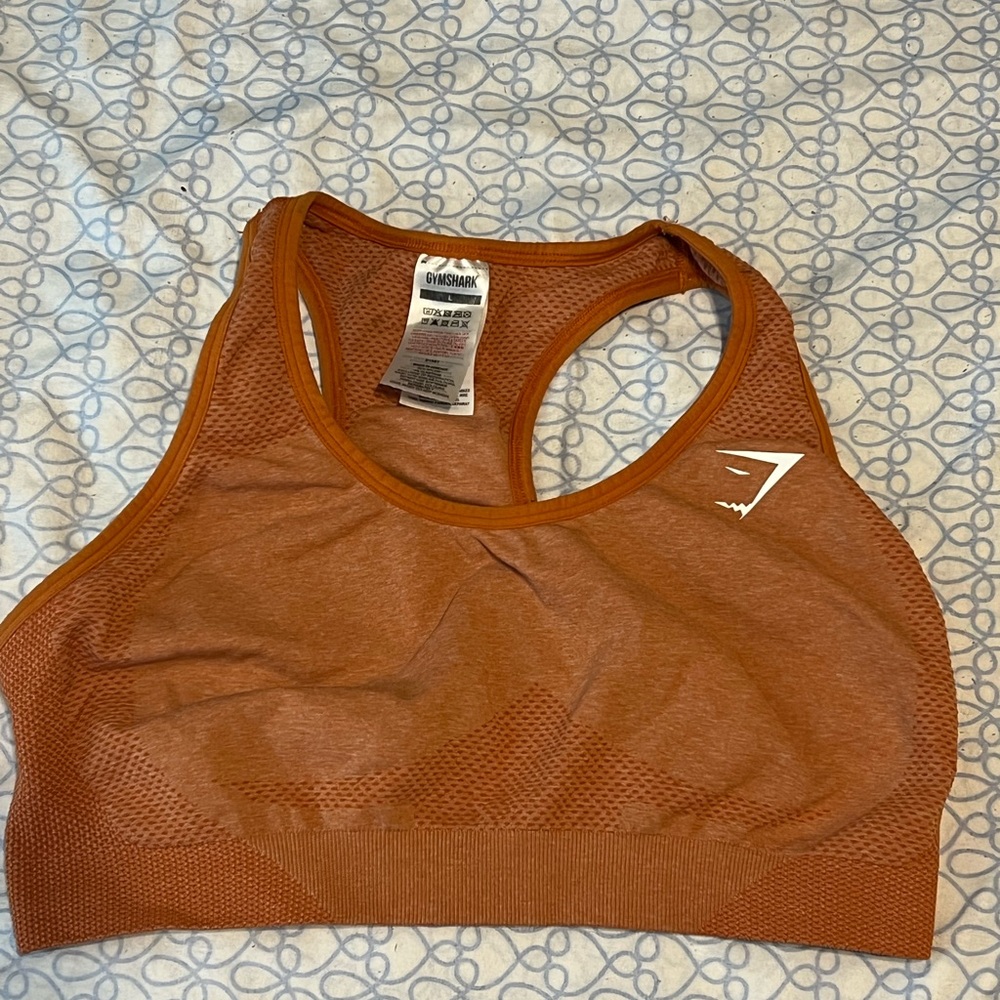 Gymshark Seamless Racerback Sports Bra - Rust